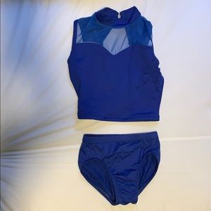 Girls royal blue dance two piece